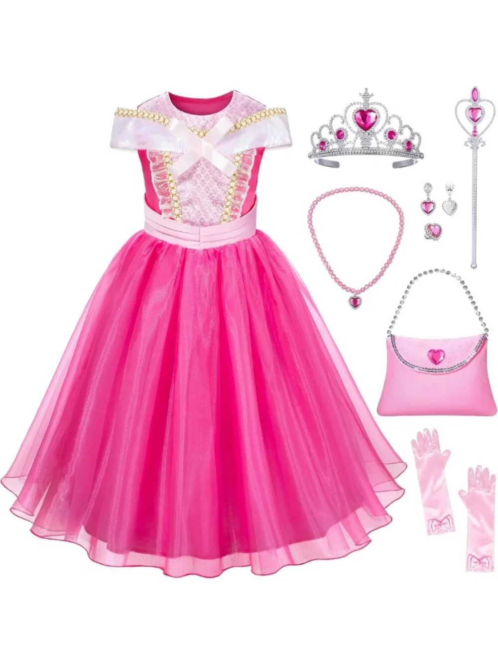 Adorable Pink Princess Dress Up Costume for Girls - Perfect for Parties